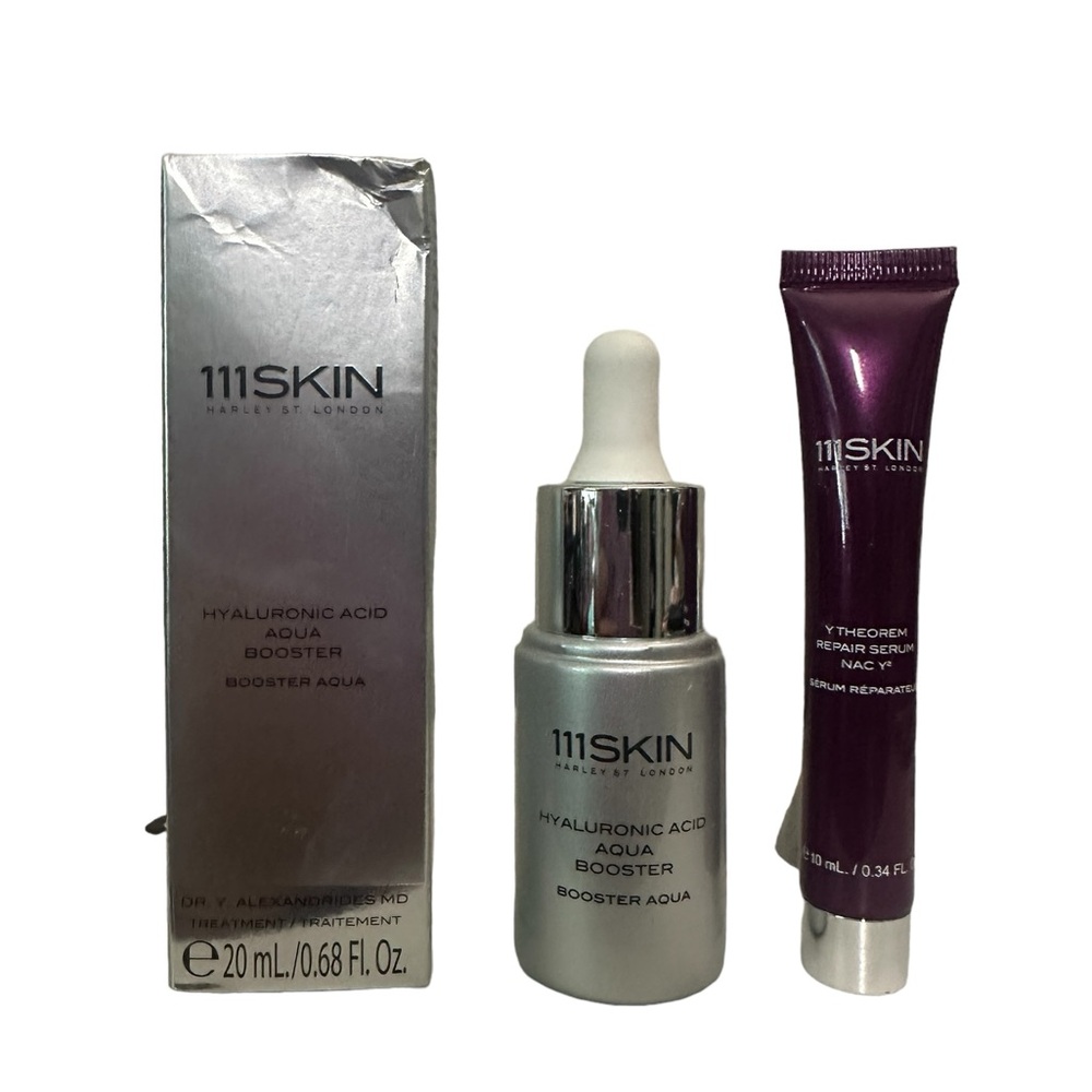 111SKIN Hyaluronic Acid Aqua Booster 20ml NIB + y Theorem Repair Serum mini